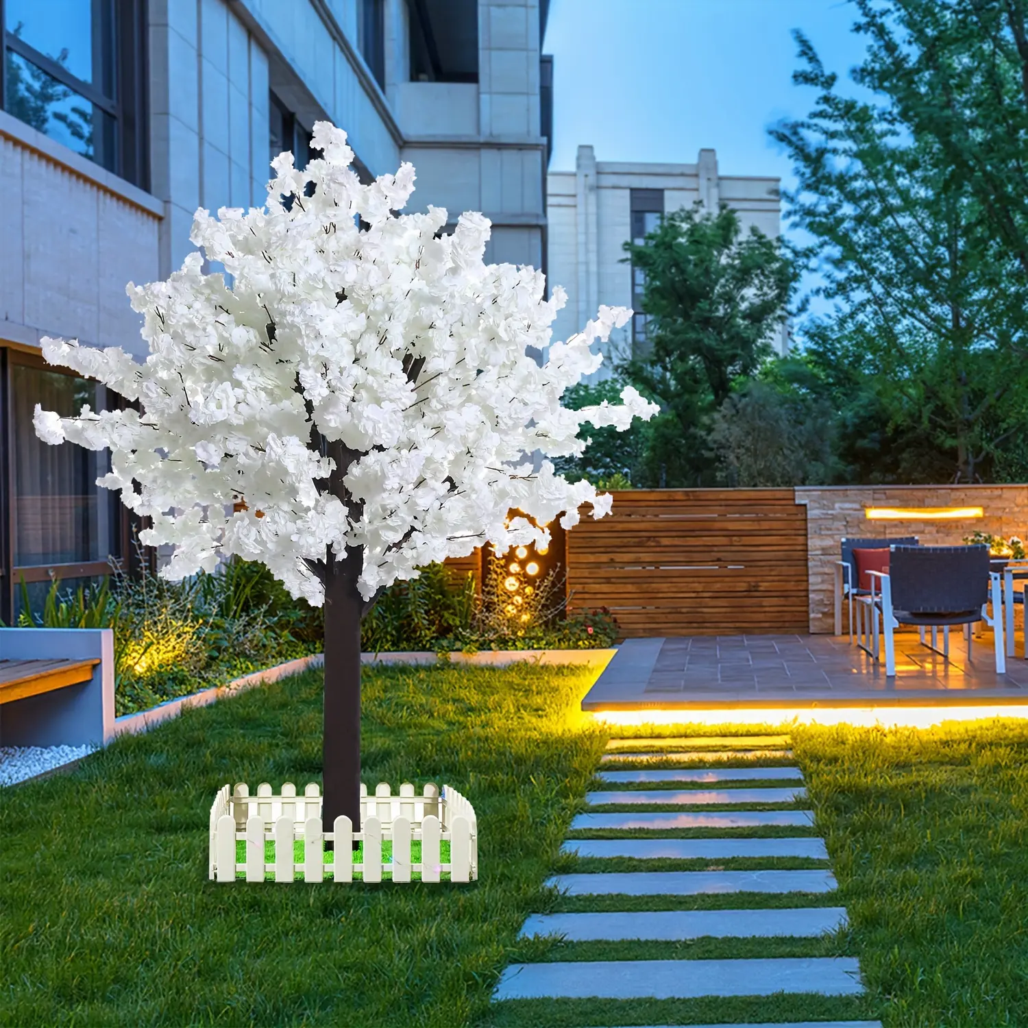 Artificial Cherry Blossom Tree - Handmade White Fake Cherry Blossom Tree Centerpieces for Wedding Party Christmas Garden Indoor And Outdoor