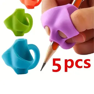 Tpr Rubber Writing Tool Set, Learning Tool, Elementary School Supplies, Classroom Supplies, Back-To-School Gift, Calligraphy Practice Tools 5 Pieces, Color Random