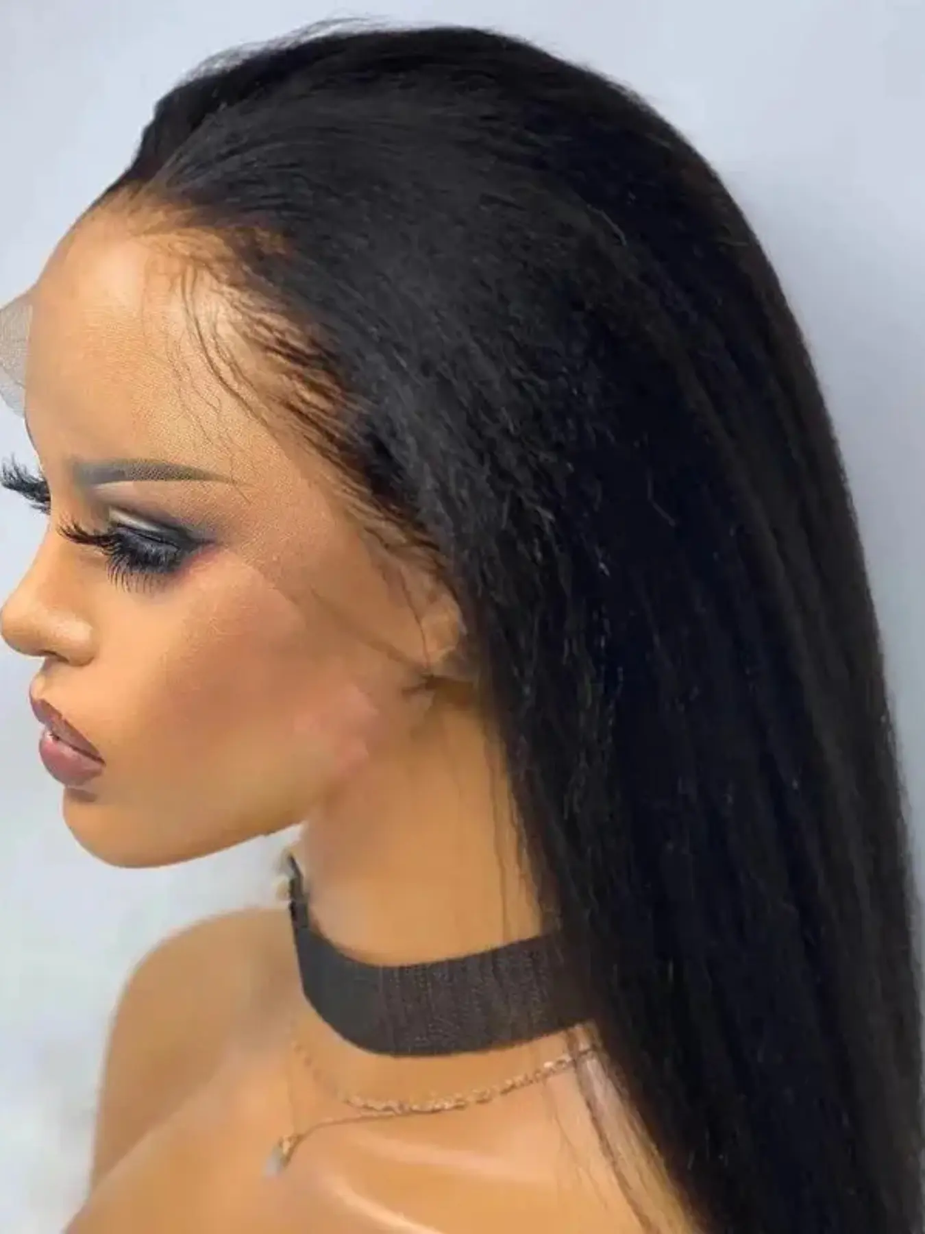 26-Inch Yaki Straight Wig, 180% Density, 13x4x1 Lace Front, Natural Hairline, Heat Resistant, Long Curly Wig for Women, Lace Wigs