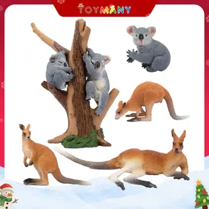 Toymany 7PCS Australian Wildlife Animal Figurines Includes Koala and Kangaroo Figure Toy, Plastic Forest Animal Figures Toy Set, Cake Toppers Christmas Birthday Gift for Kids Toddlers
