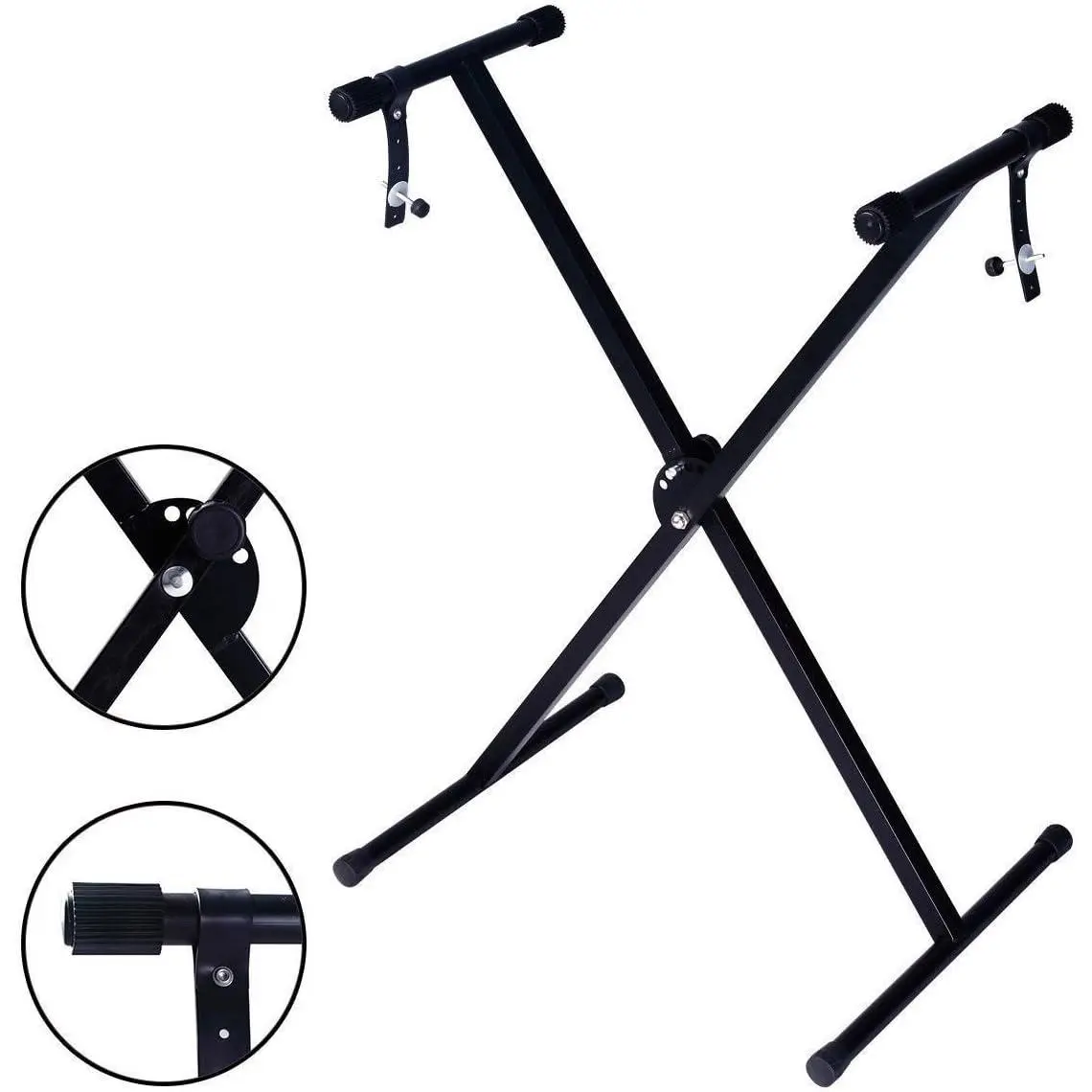 Glarry Compact Adjustable Metal Keyboard Stand for Electric Music Keyboards - Stable X-Frame, Single Tube, Folded Design, 17"-37" Range, 18.11x12.6x39.37in Size, Portable Rack with Durable Material & Reliable Performance for Church Use tiktokshopbacktosch