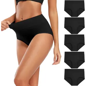 Women's Maternity Basic Cotton Blend Panty - High-Waisted, Full-Coverage, Plain, Soft Breathable Underwear (Regular & Plus Sizes)