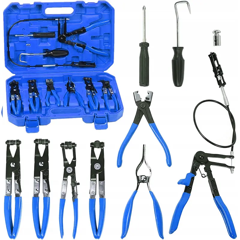 9PCS Hose Clamp Pliers, Long Reach Hose Clamp Tool Remover for Water Hose and Automotive Coolant Radiator Heater with Flexible Wire Long Reach Hose Clamp and Flat Band Pliers #summerfinds