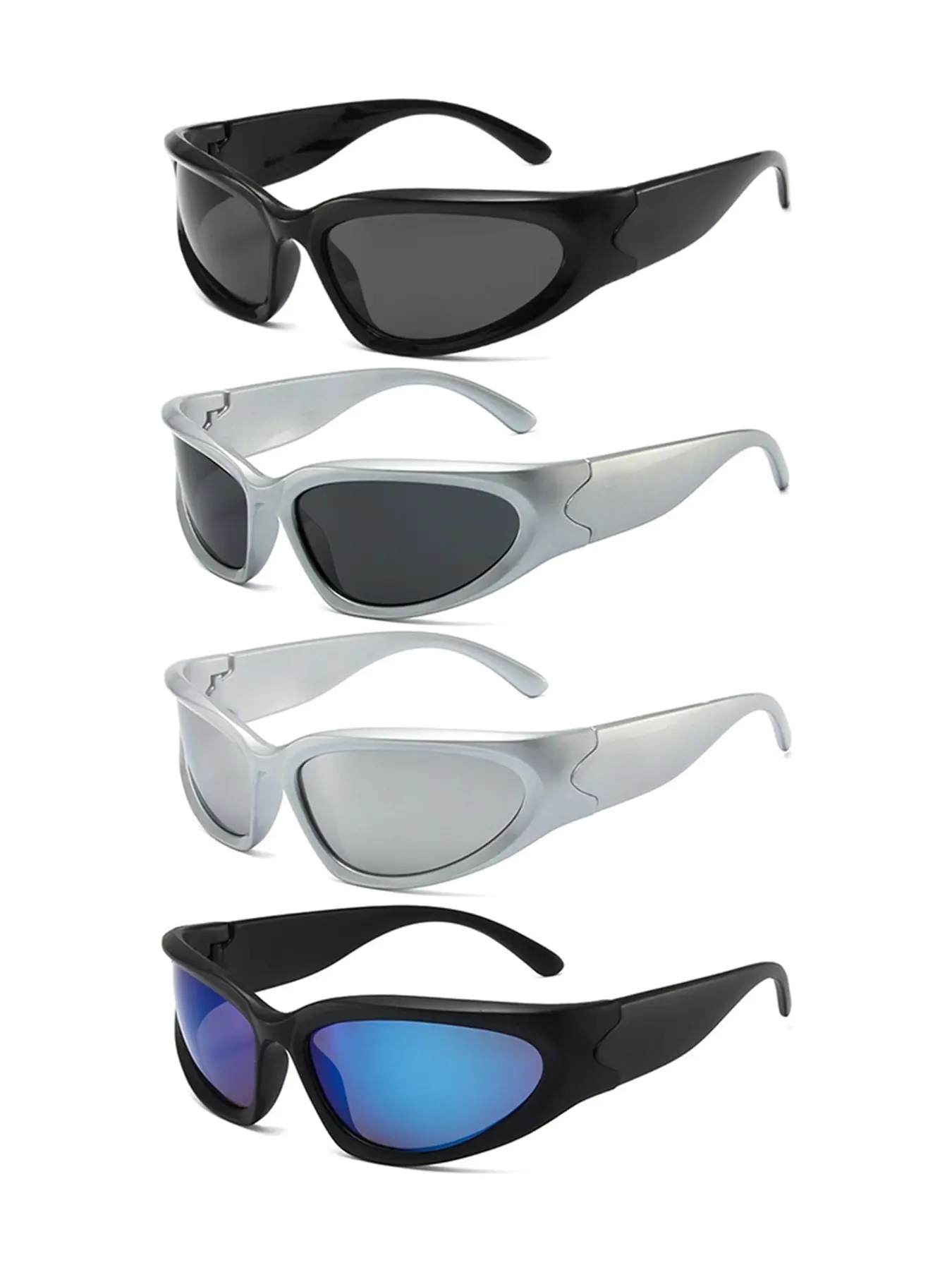 4 pcs unisex lightweight sports sunglasses, featuring Y2K retro style, available in multiple colors, suitable for various outdoor activities, offering comfortable wearing experience, Sporty sunglasses, Outdoor sports eyewear