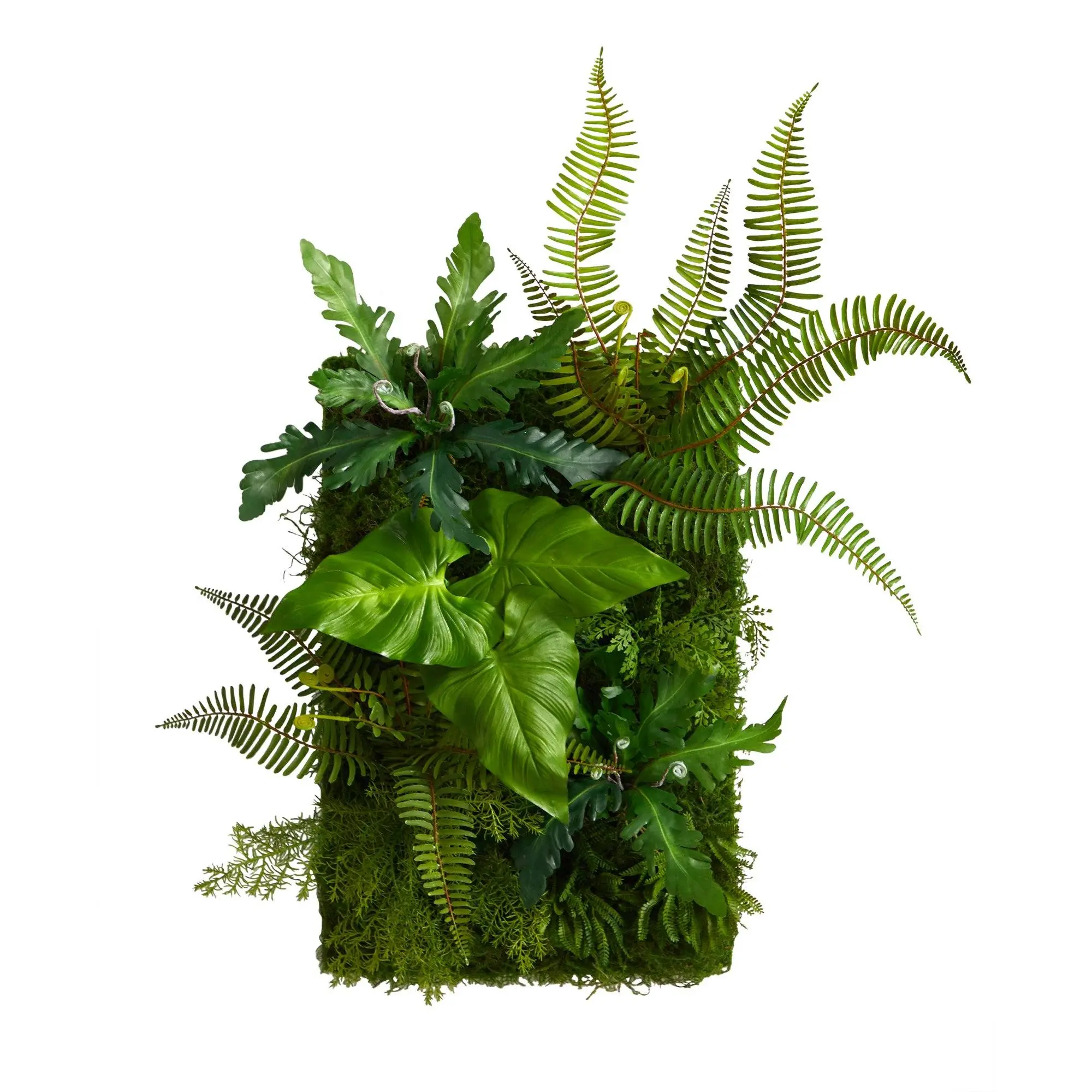 24"x16" Decorative Artificial Mixed Foliage Living Wall - Indoor Plants, Botanical Flower Arrangements & Artificial Tree Elements for Room, Garden Decorations, Plant Decor