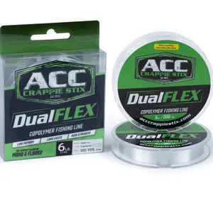 ACC Crappie DualFLEX Clear Copolymer Fishing Line - High Strength Low Memory 300 Yards for Crappie & Panfish Anglers