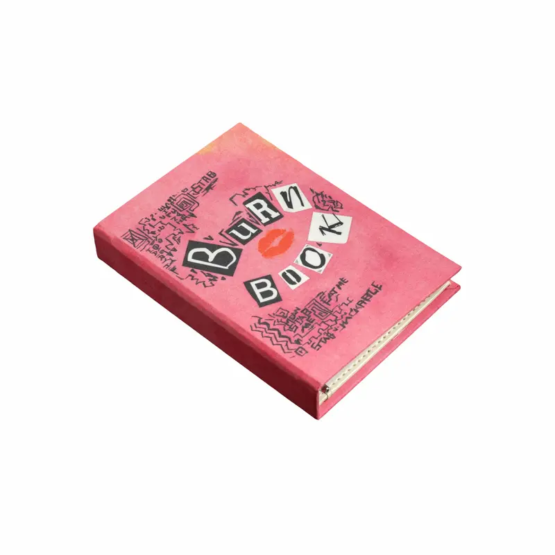 Women's Burn Book Replica Hardcover Page Ladies Wallet - 4card Quick Slots Credit Cards Holder, Fashion Card Holder, Coin Pocket, Light Carry, Unique Lit Accent, Gifts for Book Lovers