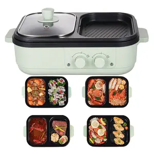 110V US Plug Multifunctional Hot Pot | Nonstick Coating & Uniform Heating | Portable Indoor-Outdoor Electric Cookware