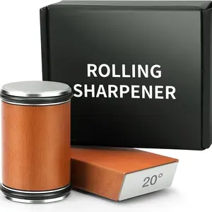 Diamond Rolling Knife Sharpener Kit – Professional Sharpening System with Diamond & Ceramic Honing Disc for Kitchen Knives | Chef-Grade Precision, 15° & 20° Angles