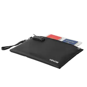 Fireproof Document Bag, 1832 Fahrenheit Heat Insulated Fireproof Waterproof Bag with Lock, Portable File Storage Organizer Home Office Use, for Passports, Important Documents Files