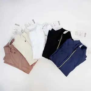 Slim zipper jacket with yoga collar, lightweight and quick drying sports thin rose gold evening summer outdoor sportswear, suitable for sports and leisure style