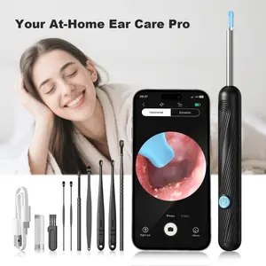 Rechargeable 1080P HD Waterproof Ear Cleaner Tool with Camera, 6 Ear Spoons,  Safe Ear Cleaning Kit