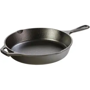 10.25 Inch Cast Iron Skillet – Pre-Seasoned Frying Pan with Teardrop Handle – PFAS-Free, Non-Toxic, Even Heating Cookware – Made in USA – 500-1000 ml Capacity Oil Steel