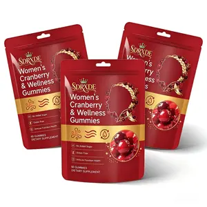 SDRXDE Women's 3-Pack Sugar-Free Gluten-Free Healthcare Edible Probiotics Gummies - Chewable Urinary Tract Supplement with Cranberry Extract, D-Mannose, Vitamin C Complex, Maca, 24-in-1 NAD, Beet Root for Immunity, Fitness