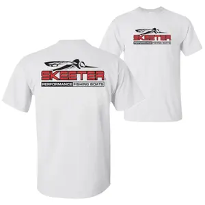 Skeeter Fishing Boats T-Shirt, White Red & Black Logo Graphic Tee, Soft Cotton Blend Shirt, Tournament Bass Boat Shirt for Men & Women, Gift for Anglers & Father's Day