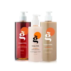 Shampoo + Conditioner + Leave-in Kit for Normal to Oily Hair with Pro-Vitamin B5 Sulfate-Free Silicone-Free Paraben-Free | Ginger Milk Natural Care