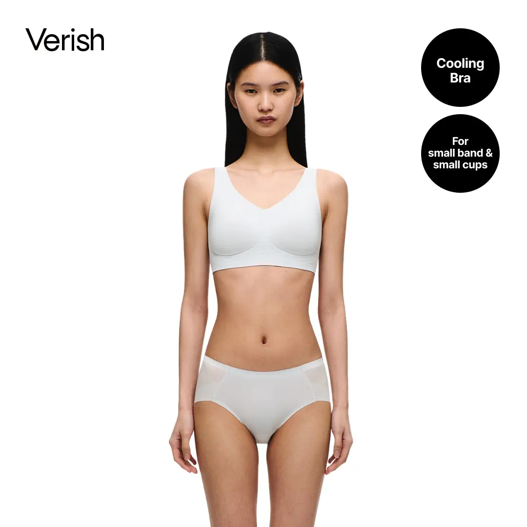 [VERISH] Ice On No-Hook Bra - SIZE UP RECOMMENDED - Cooling Wireless Seamless Bra for Women - Korean Aqua-X Hookless Design Smooth Back