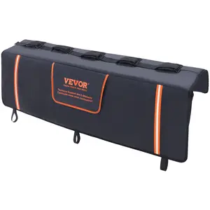 【FathersDayGift】 VEVOR Tailgate Bike Pad, 53" Truck Tailgate Pad Carry 5 Mountain Bikes, Upgraded Grooves Tailgate Protection Pad with Reflective Strips and Tool Pockets, with Camera Opening for Mid-Size Pickup Trucks