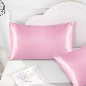 2pcs Satin Pillowcase for Hair and Skin, Silk Satin Pillowcase 2 Pack, Queen Size Pillow Cases Set of 2, Silky Pillow Cover with Envelope Closure