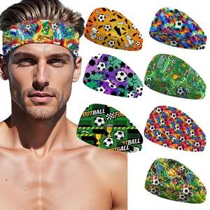New football-themed printed fan headband, fashionable running sports sweat-absorbing headband