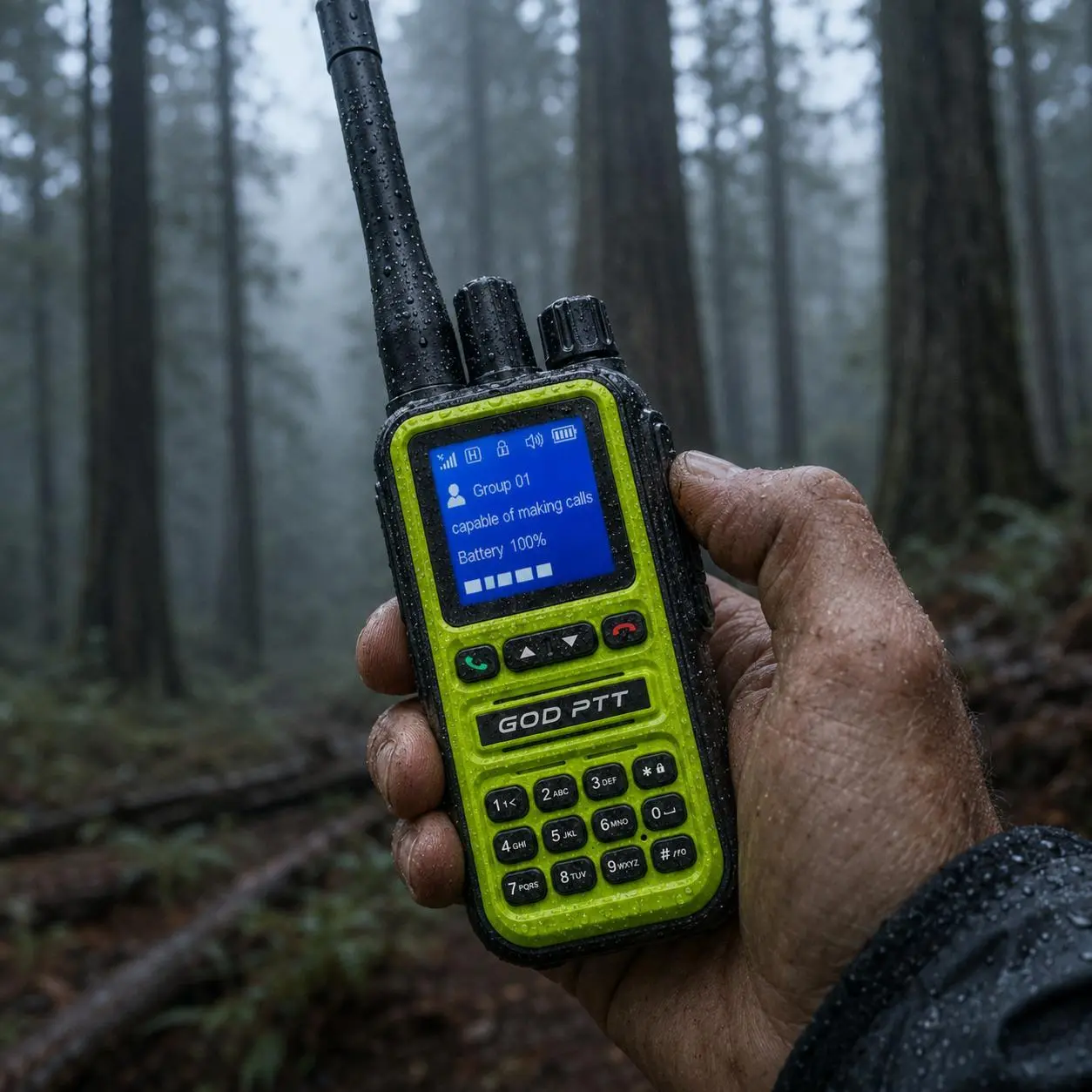 Dual Mode POC Walkie Talkie with 4G Talk, Phone Calls, Built-in SIM, Built-in Cells, Group Talk, Physical Buttons, PTT Button, Voice Control, Wide Area Coverage, DMR Digital Radio, USB-C Programming, Long Antenna, Compact Body, Radios Walkie Talkie