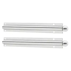 Rev-A-Shelf 6 Inch Metal Closet Valet Clothes Rod, Chrome, CVL-12-CR (2 Pack)