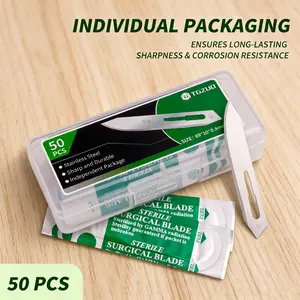Set of 50 spare blades for folding pocket knives—universal replacement blades suitable for everyday use and outdoor cutting tasks.