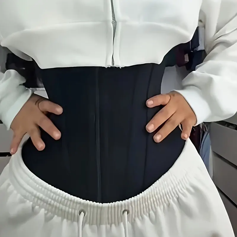 Women's Colombian Cotton-Lined Latex Waist Trainer with Zipper & 3-Buckle Closure, Double-Layer Compression for Postop Recovery & Hourglass Figure