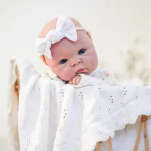 Lifelike Silicone Baby Doll with Open Mouth for Pacifier - 19 inches long