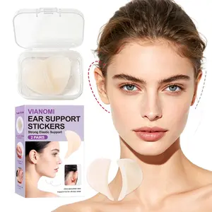 2 Pairs Heart-Shaped Ear Support Stickers, Invisible Ear Support With Storage Box, Heart-Shaped Silicone Ear Support Stickers Zero Sensation Comfortable for Girls Party Makeup, Strong Elastic Support for Women Daily Wear, Instant Ear Support Tapes