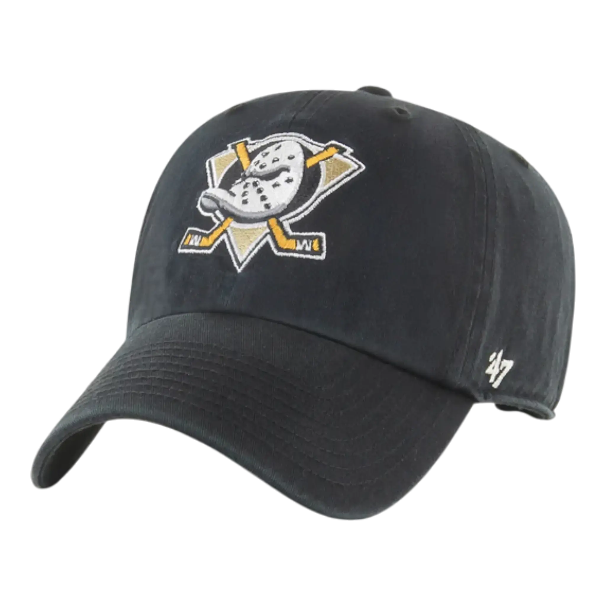 47 Brand Clean Up Strapback in Anaheim Ducks Black | Adjustable Cap