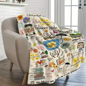 Gilmore Girls TV Show Themed Flannel Throw Blanket Ultra-Soft Fleece with Luke's Diner Stars Hollow  "Where You Lead" QuotesCouch Bed Living Room Decor Machine Washable Blanket for Couch Cozy Home AccessoryCozy Living Room Tj  Maxx  Blanket 6 Day