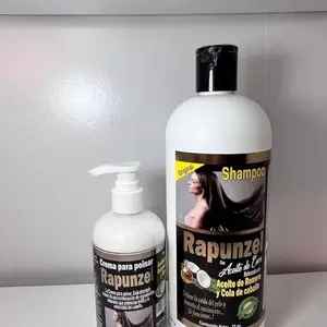 Beauty Glam Cosmetics Rapunzel SET Shampoo 32oz & Leave-In Conditioner 10oz Coconut Oil Rosemary Haircare Set for Smooth Hydrated Hair