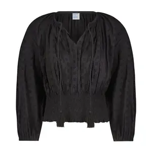 Lola Women's Blouse Black Eyelet
