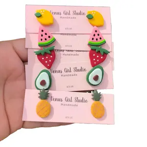 Fruit Stud Clay Earrings