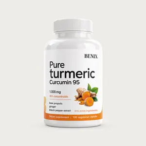 Turmeric Curcumin Supplement 1,000mg | 95% Curcuminoids | 120 Veggie Capsules with Bee Propolis, Ginger, MCT Oil, Fat Soluble Vitamin C & Black Pepper | Filler Free