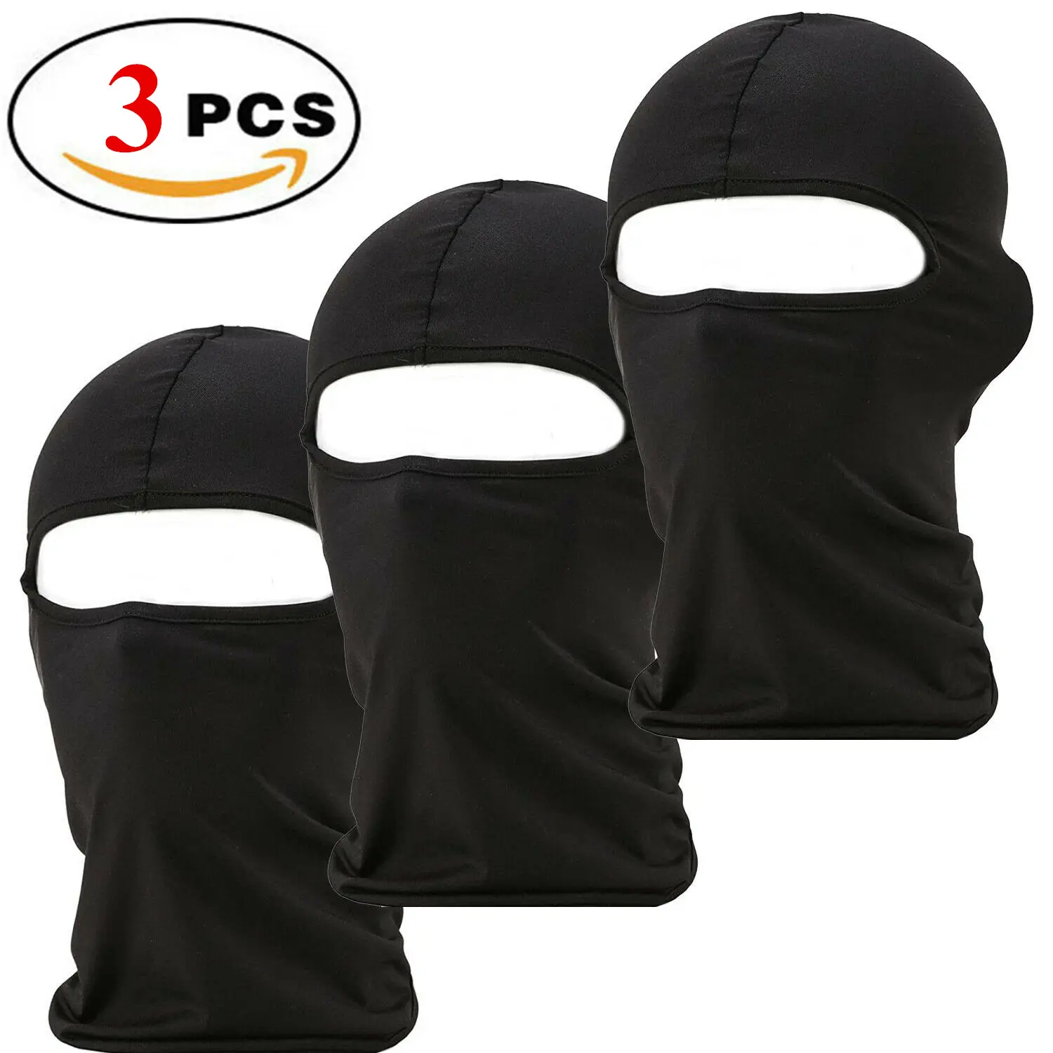 3-Piece Cooling Breathable Elastic Balaclava Face Mask, Sun UV Protection, Biker/Motorcycle Style Head & Face Covers for Men Women Cycling Outdoor