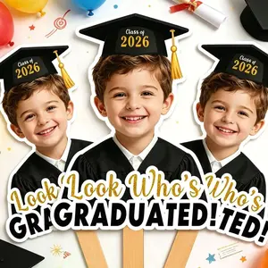 Custom Graduation Face Fan, Personalized Photo Sign, Look Who Graduated Sign, Class of 2026
