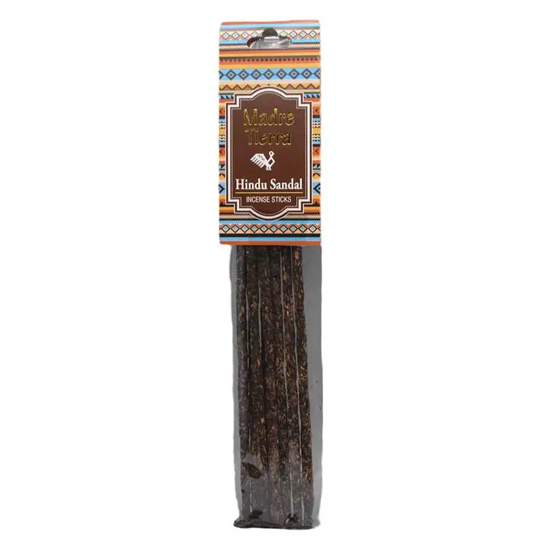 Madre Tierra Hindu Sandal Incense Sticks — 8-Pack Hand-Rolled Natural Sandalwood