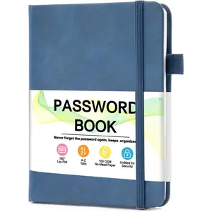 Password Keeper Book with Alphabetical Tabs,4.3"x5.7" Small Password Books for Seniors Password Notebook for Internet Website Address Log in Detail(Dark Blue)