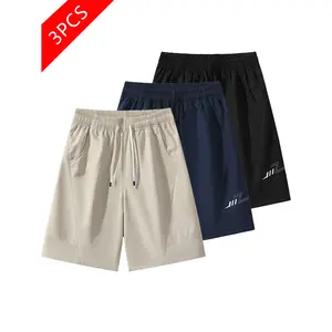 3-Pack Men’s Ice Silk Quick-Dry Shorts — Loose Fit, Lightweight for Summer, Sports/Running, Knee-Length Casual Shorts for Young Men
