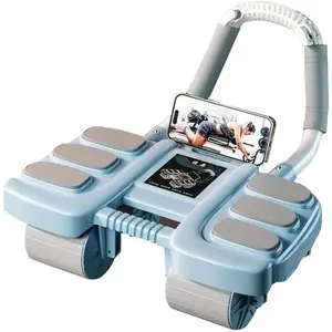 2025 New Automatic Rebound Ab Roller Wheel with Elbow Support & 4-Wheel Design - Core Exercise Equipment for Home Gym, Abdominal Workout Machine for Men/Women, Belly Fat Burner,Portable Fitness Roller Wheel