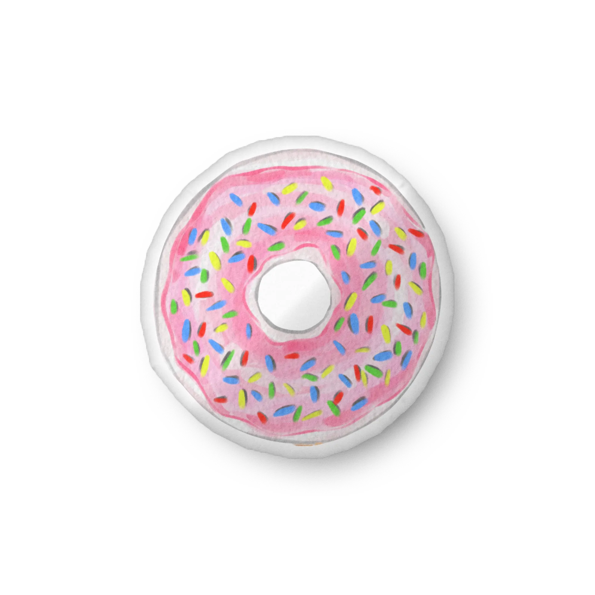 Sprinkles Pink Donut Pillow