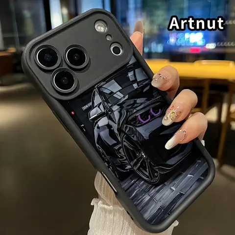 Durable Protective Silicone Smartphone Case for iPhone 17 Pro Max - Sleek Sports Car Pattern Soft TPU Rubber Resin Casing, Shockproof Anti-Drop Accessory with Camera Protector for Boys