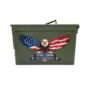 30 Cal, 50 Cal or Fat 50 Cal Ammo Can Grade 1 with UV Printed "Eagle 250th Anniversary"
