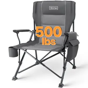 OuterSpa Oversized Camping Chair Big and Tall Camping Chair Compact Portable Camping Chair with Carry Bag High Back Padded Camping Chair Comfortable Heavy Duty Camping Chair, Support 500 lbs