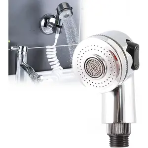 Adjustable Handheld Sink Faucet Sprayer Attachment with Side Control Button, Spray Head for Salon Shampoo Bowl Pedicure Chair Spa Hair Washing