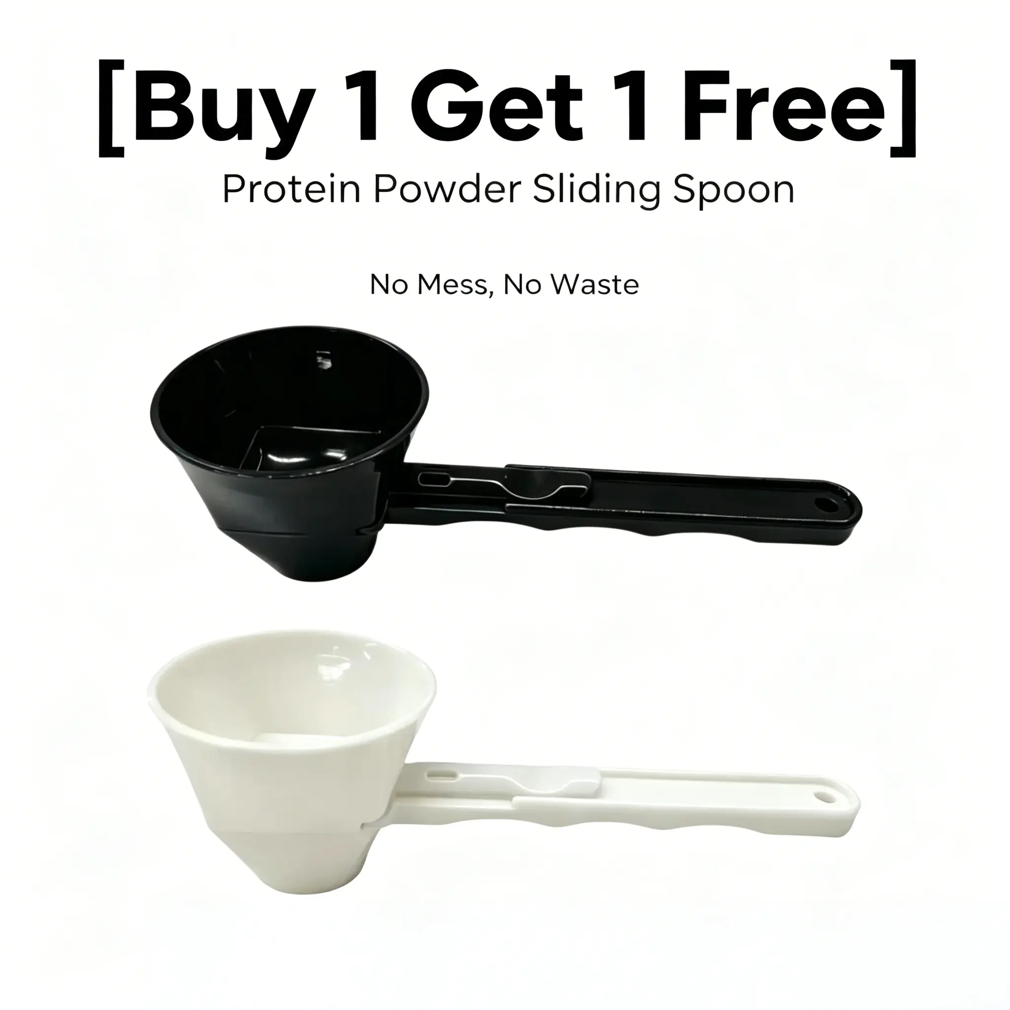 [Buy 1 Get 1 Free] Protein Powder Funnel Scoop Leak-Proof Coffee Smoothie Spoon BPA-Free Plastic Utensil