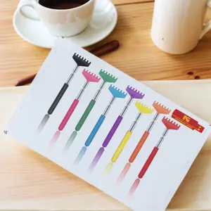 8-Pack Back Scratcher Set with Retractable Handle, Portable Metal Massager Tool, Body Care Tool, Multi-Color Design for Adults & Kids, Perfect Gift Idea, Backscratcher