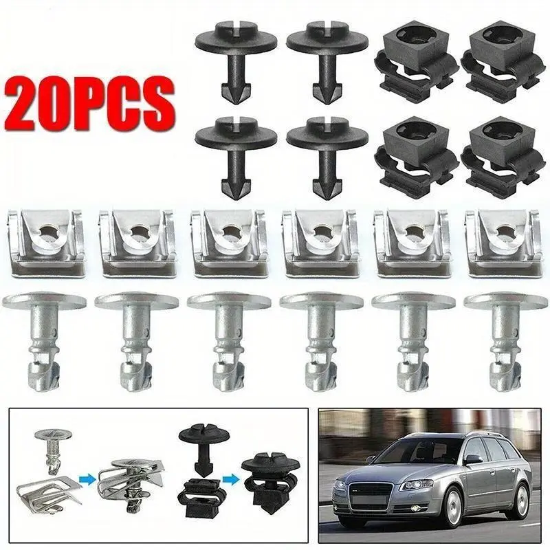 Engine engine hood screw kit, floor panel lower cover clamp accessory set, automotive accessories, compatible with A4, A6, A8, TT, Body Screw